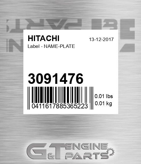 3091476 Label - NAME-PLATE