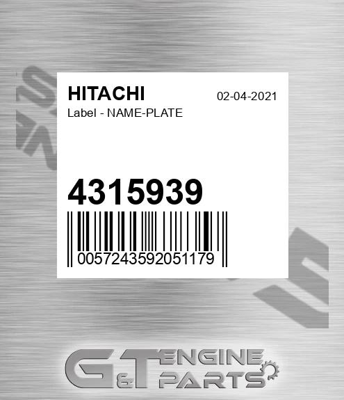 4315939 Label - NAME-PLATE