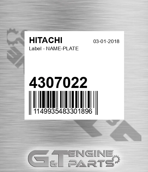 4307022 Label - NAME-PLATE