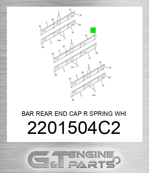 2201504C2 BAR REAR END CAP R SPRING WHI