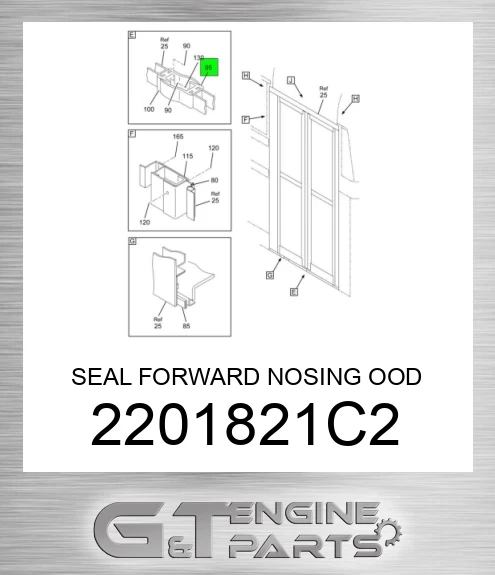 2201821C2 SEAL FORWARD NOSING OOD ENTRANCE DOOR 27.25IN