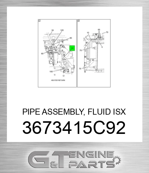 3673415C92 PIPE ASSEMBLY, FLUID ISX RETURN made to fit 