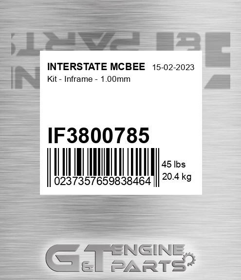 IF3800785 Kit - Inframe - 1.00mm