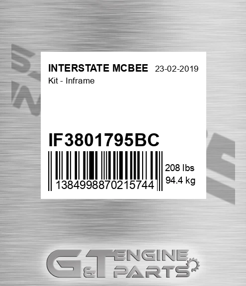 IF3801795BC Kit - Inframe