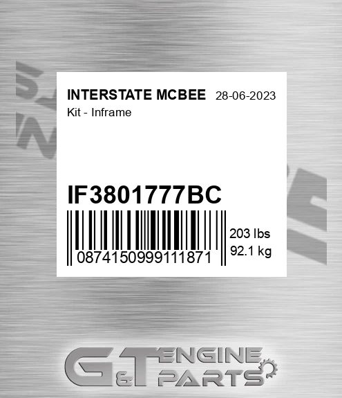 IF3801777BC Kit - Inframe