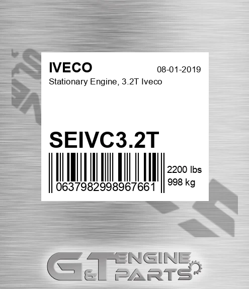 SEIVC3.2T Stationary Engine, 3.2T