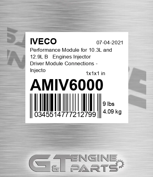 AMIV6000 Performance Module for 10.3L and 12.9L В Engines Injector Driver Module Connections - Injector Map Stock - 15%-30%