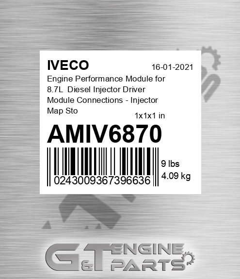 AMIV6870 Engine Performance Module for 8.7L Diesel Injector Driver Module Connections - Injector Map Stock - 15%-30%