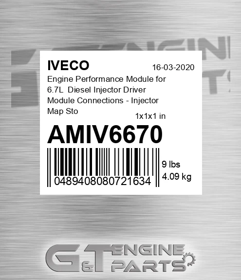 AMIV6670 Engine Performance Module for 6.7L Diesel Injector Driver Module Connections - Injector Map Stock - 15%-30%