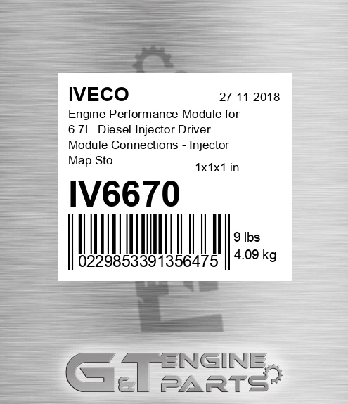 IV6670 Engine Performance Module for 6.7L Diesel Injector Driver Module Connections - Injector Map Stock - 15%-30%