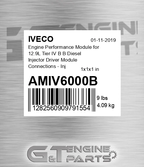 AMIV6000B Engine Performance Module for 12.9L Tier IV B В Diesel Injector Driver Module Connections - Injector Map Stock - 15%-30%
