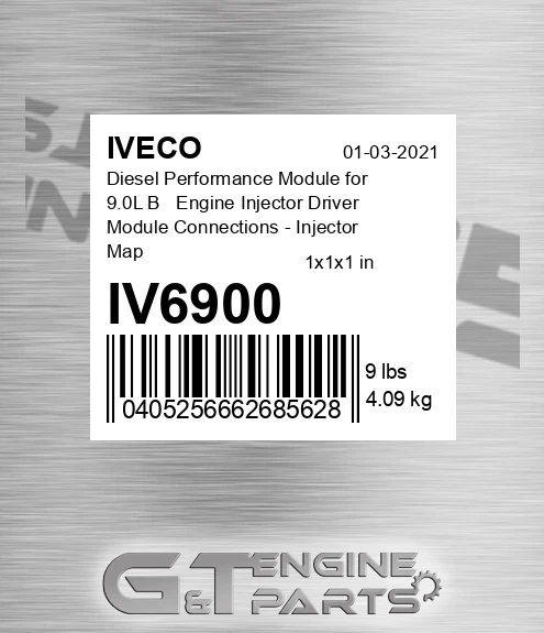 IV6900 Diesel Performance Module for 9.0L В Engine Injector Driver Module Connections - Injector Map Stock - 15%-30%