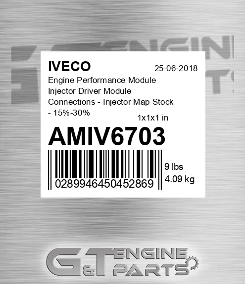 AMIV6703 Engine Performance Module Injector Driver Module Connections - Injector Map Stock - 15%-30%