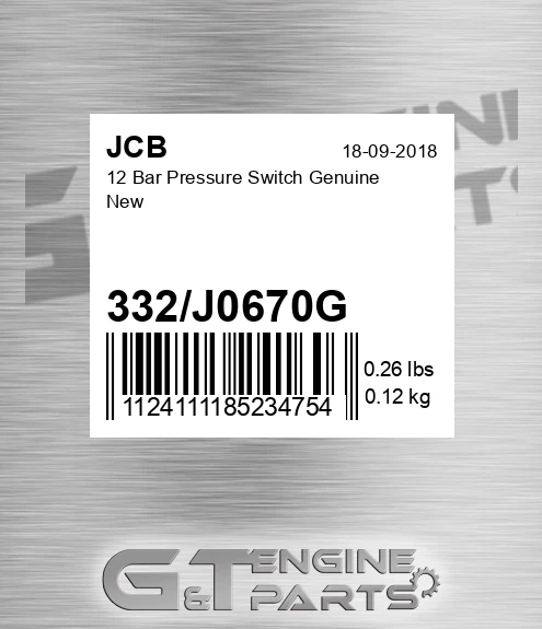 332j0670g 12 Bar Pressure Switch Genuine New