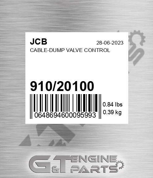 910/20100 CABLE-DUMP VALVE CONTROL