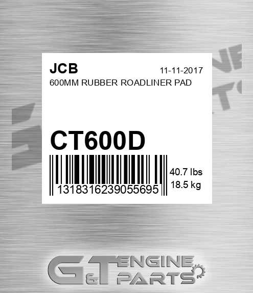 CT600D 600MM RUBBER ROADLINER PAD