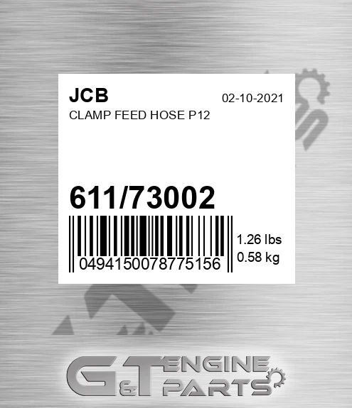 611/73002 CLAMP FEED HOSE P12