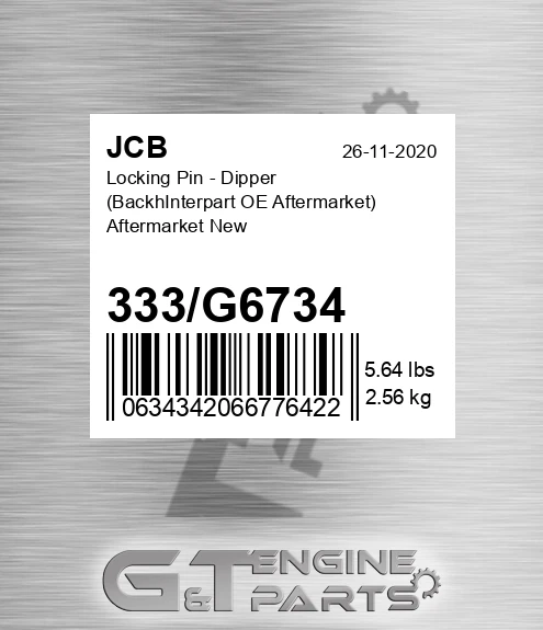 333g6734 Locking Pin - Dipper BackhInterpart OE Aftermarket Aftermarket New