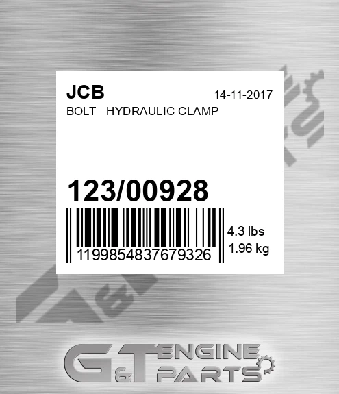 123/00928 BOLT - HYDRAULIC CLAMP
