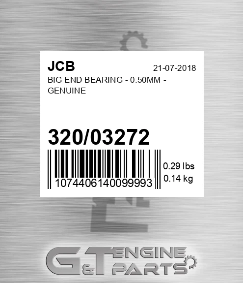 320/03272 BIG END BEARING - 0.50MM - GENUINE