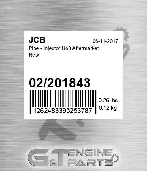 02201843 Pipe - Injector No3 Aftermarket New