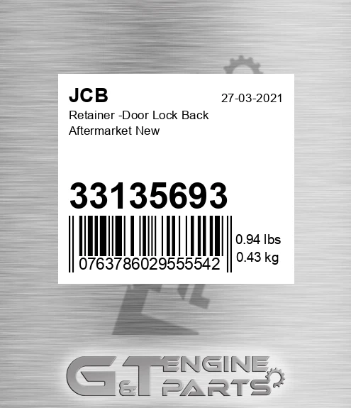 33135693 Retainer -Door Lock Back Aftermarket New