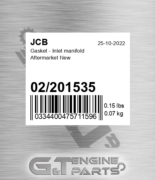 02201535 Gasket - Inlet manifold Aftermarket New