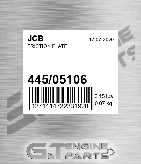 445/05106 FRICTION PLATE
