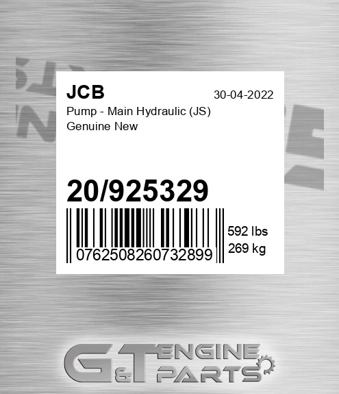 20925329 Pump - Main Hydraulic JS Genuine New