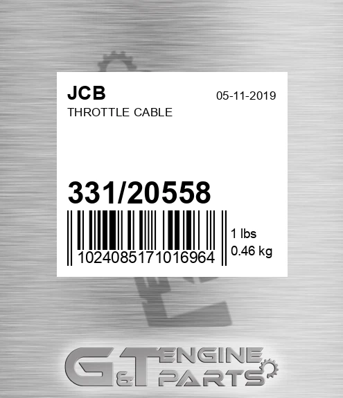 331/20558 THROTTLE CABLE