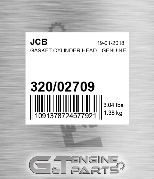320/02709 GASKET CYLINDER HEAD - GENUINE