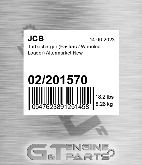 02201570 Turbocharger Fastrac / Wheeled Loader Aftermarket New