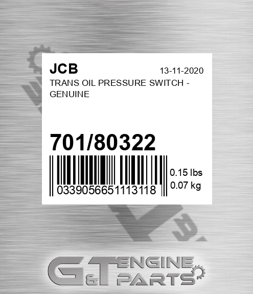 701/80322 TRANS OIL PRESSURE SWITCH - GENUINE