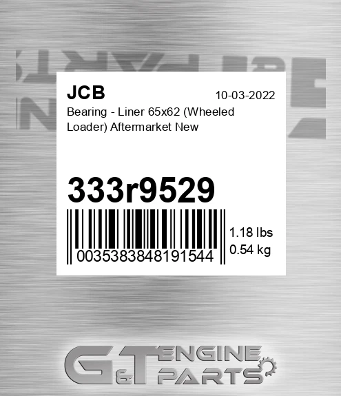 333r9529 Bearing - Liner 65x62 Wheeled Loader Aftermarket New