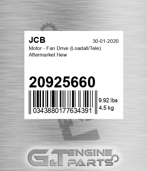20925660 Motor - Fan Drive Loadall/Tele Aftermarket New