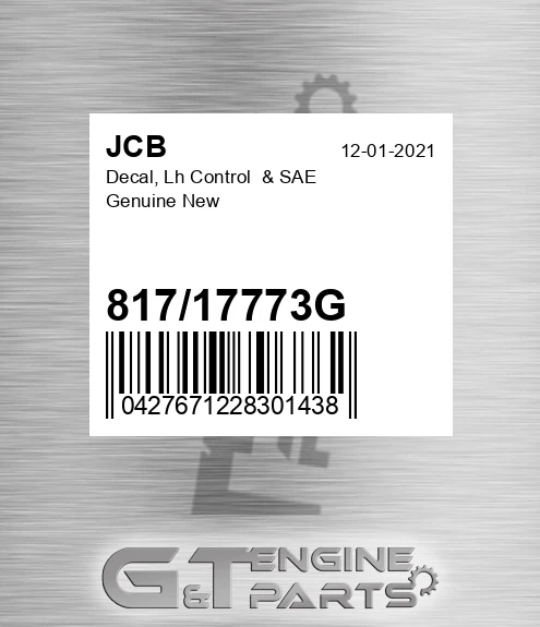 81717773g Decal, Lh Control &amp; SAE Genuine New