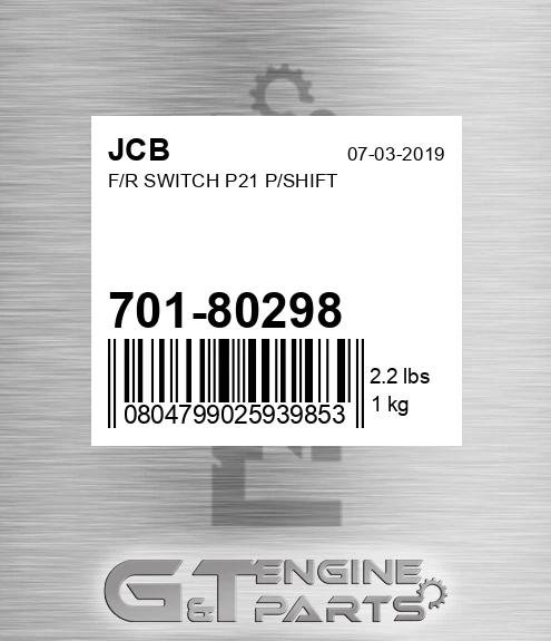 701/80298 F/R SWITCH P21 P/SHIFT