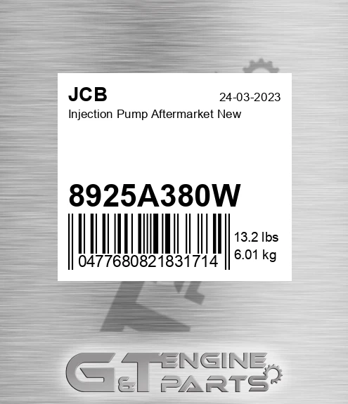 8925a380w Injection Pump Aftermarket New