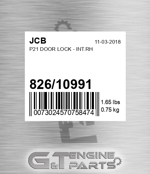 826/10991 P21 DOOR LOCK - INT.RH