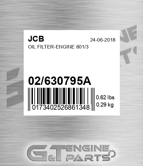 02/630795A OIL FILTER-ENGINE 801/3