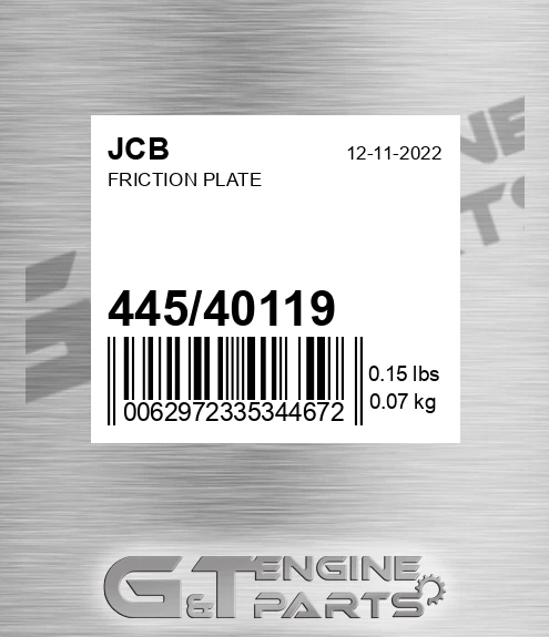 445/40119 FRICTION PLATE