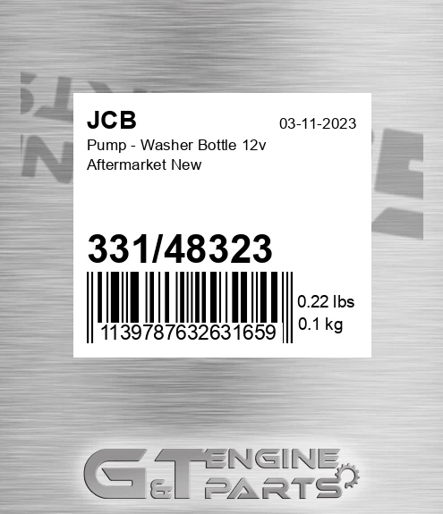 33148323 Pump - Washer Bottle 12v Aftermarket New