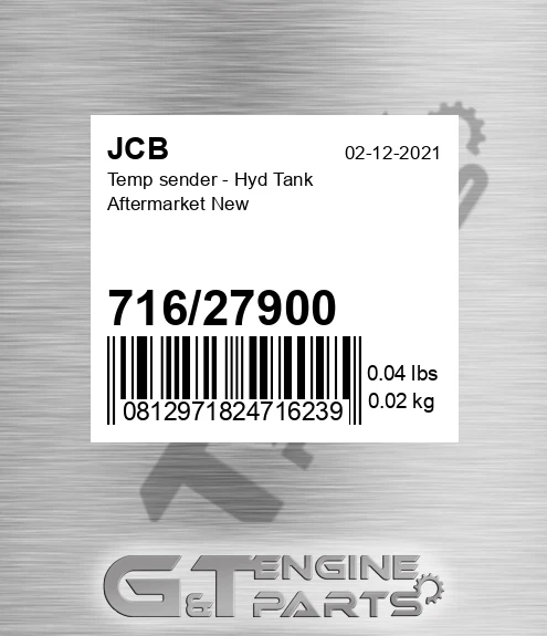 71627900 Temp sender - Hyd Tank Aftermarket New