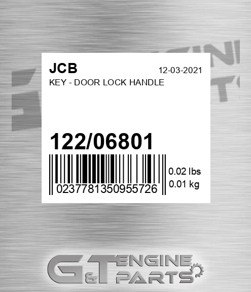 122/06801 KEY - DOOR LOCK HANDLE