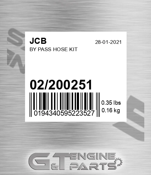 02/200251 BY PASS HOSE KIT