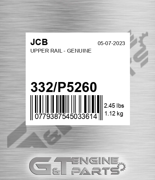 332/P5260 UPPER RAIL - GENUINE
