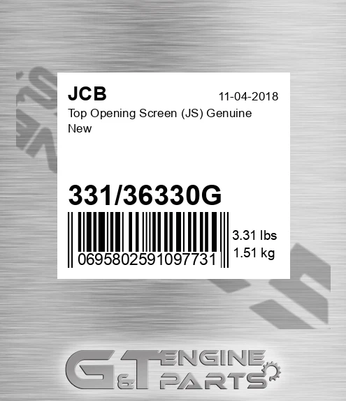 33136330g Top Opening Screen JS Genuine New
