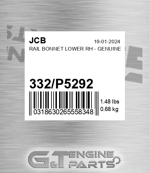 332/P5292 RAIL BONNET LOWER RH - GENUINE