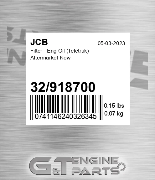 32918700 Filter - Eng Oil Teletruk Aftermarket New