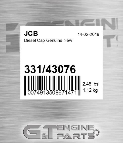 33143076 Diesel Cap Genuine New